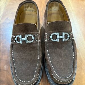 Salvatore Ferragamo Gancini Suede Loafers – Men’s Size 8